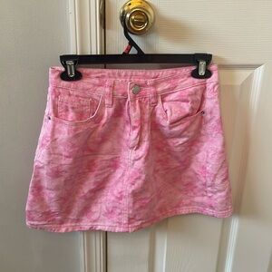 pink camou denim skirt size small